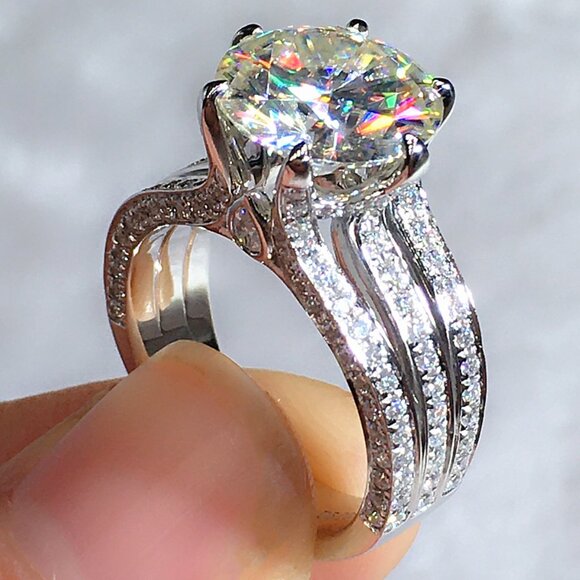 Classic Cubic Zirconia 925 Silver Wedding Ring for Women, FB16FA1037-7 - Picture 1 of 5